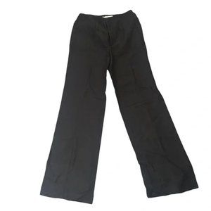 Zara Black Linen Wide-leg Pants